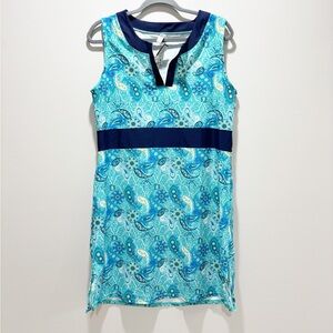 Mazu Swim Women’s New Paisley Print Blue Coverup Swim Dress Size M